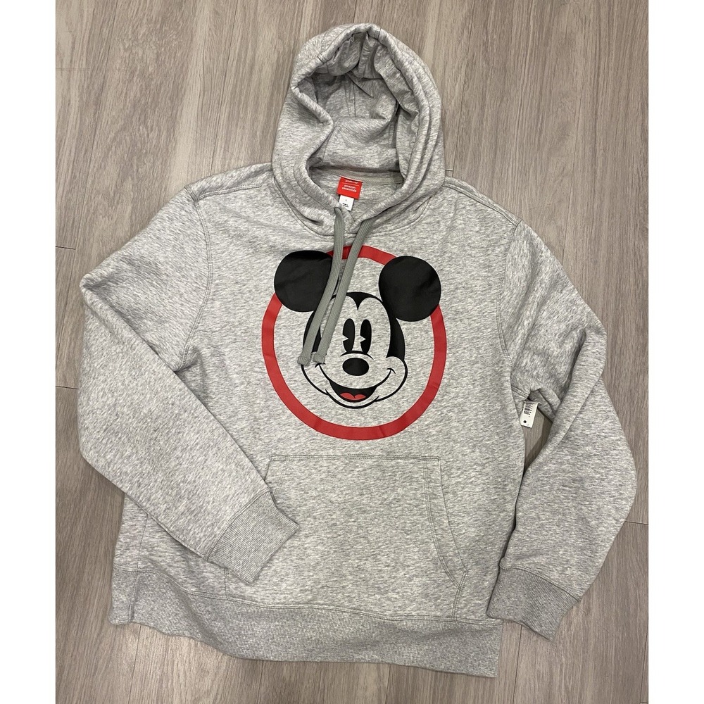 Amazon Essentials Disney Mickey Mouse Men's Pullover Hoodie Sweatshirt Gray L